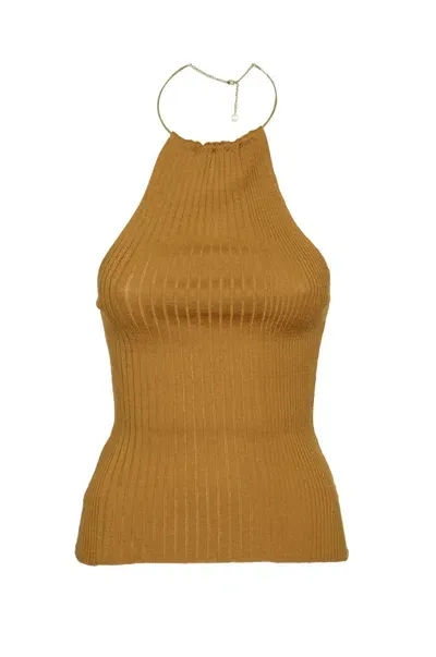 Paloma Wool Halterneck Ribbed Top In Neutrals