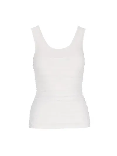 Paloma Wool Vichyl Sleeveless Fitted Top In White