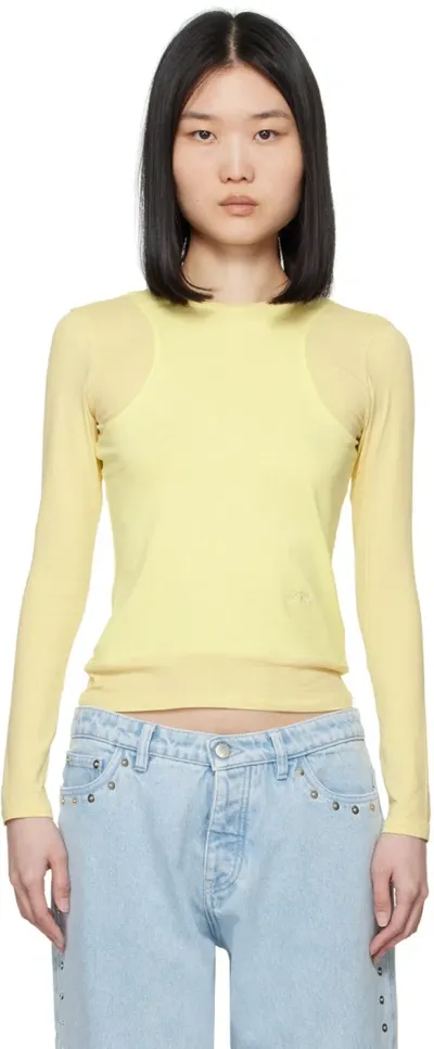 Paloma Wool Yellow Sombrita Long Sleeve T-shirt In 101 Pastel Yellow