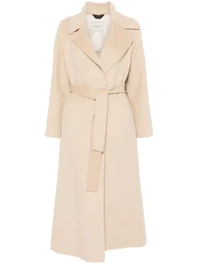 Palto' Paola Wool Belted Coat In Beige