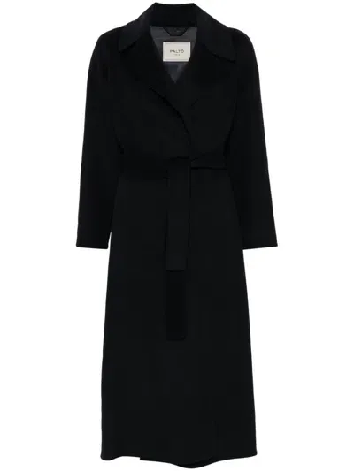 Palto' Paola Wool Belted Coat In Blue