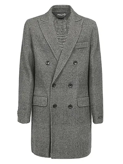 Paltò Wool Blend Double Breasted Coat In Black