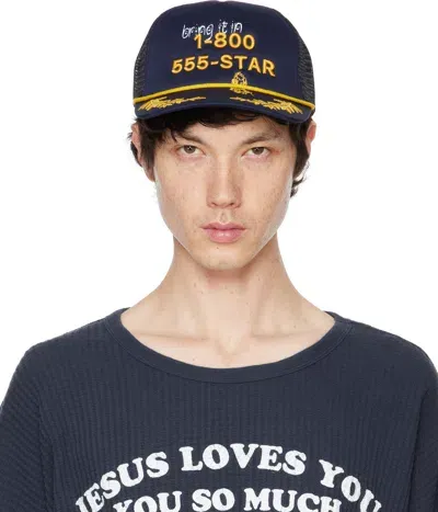 Paly Navy 555-star Trucker Cap In Blue