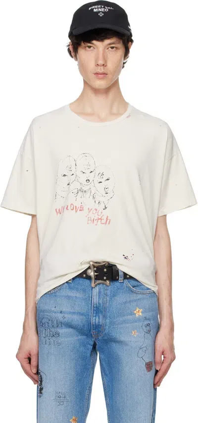 Paly Off-white 'we Love You' T-shirt In Ivory