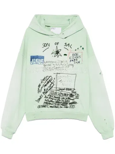 Paly Printed Hoodie In Green