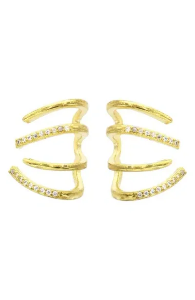 Panacea Crystal Ear Crawlers In Gold