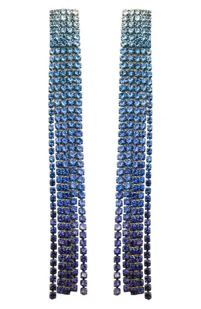 Panacea Ombré Fringe Drop Earrings In Blue