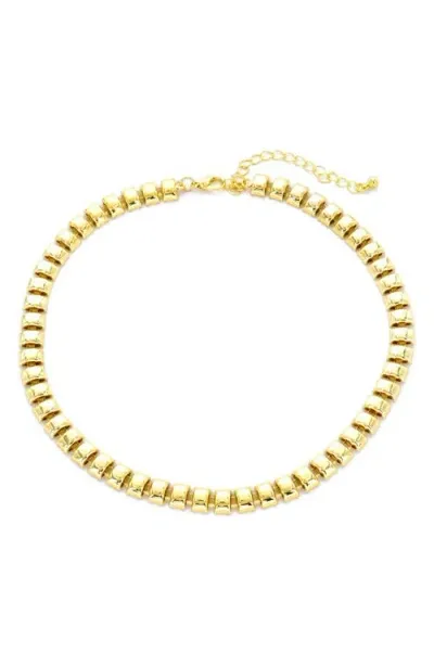 Panacea Square Link Collar Necklace In Gold