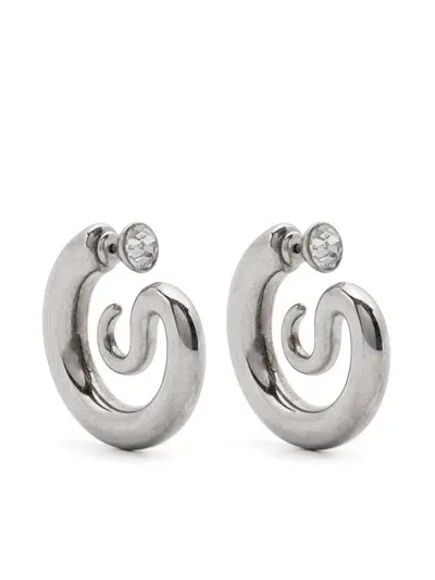 Panconesi Diamond Serpent Hoops Accessories In Grey