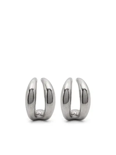 Panconesi Double Moon Earrings In Grey