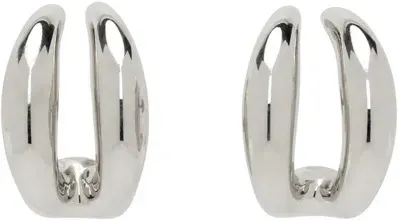 Panconesi Silver Double Moon Hoop Earrings