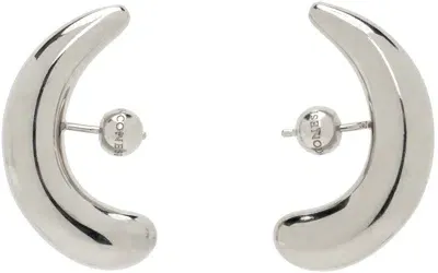 Panconesi Silver Half Moon Hoop Earrings