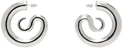 Panconesi Silver Medium Serpent Hoop Earrings