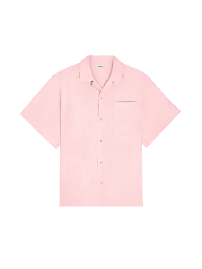 Pangaia Dna Aloe Linen Camp Collar Shirt In Magnolia Pink