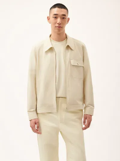 Pangaia Dna Cotton Linen Harrington Jacket In Travertine Beige