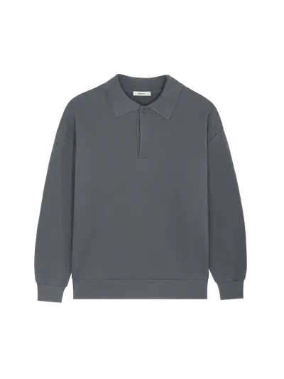 Pangaia Dna Heavyweight Polo Sweatshirt In Grey