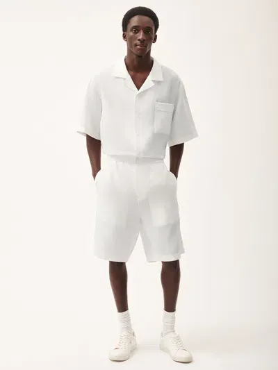 Pangaia Mens Dna Aloe Linen Long Shorts In Off-white