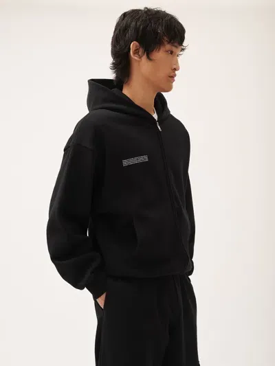 Pangaia Mens Dna Heavyweight Zipped Soft Organic Cotton Hoodie In Black