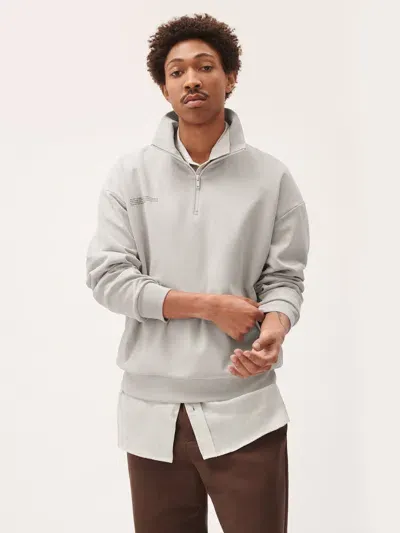 Pangaia Mens Double Jersey Half Zip Sweatshirt In Stone