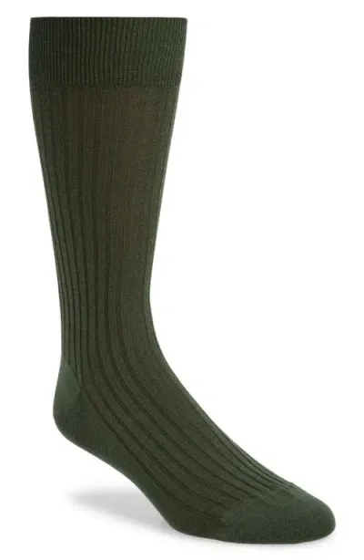 Pantherella Merino Wool Blend Dress Socks In Leaf Green