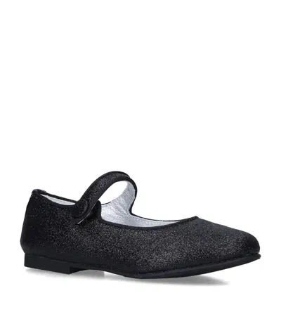 Papouelli Kids' Glitter Mary Janes In Black