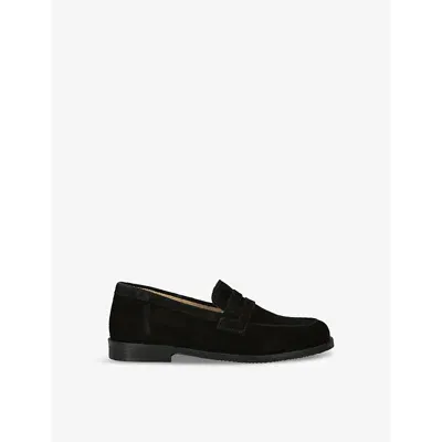 Papouelli Kids'  Suede Max Loafers In Black