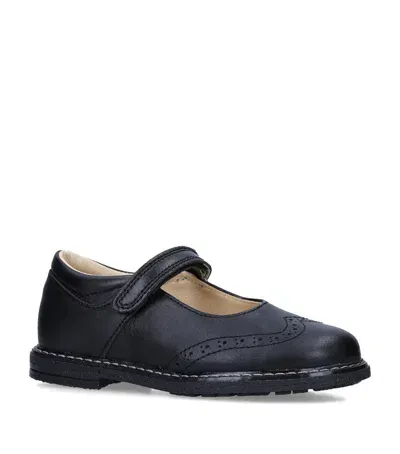 Papouelli Kids' Leather Louisa Pumps In Black