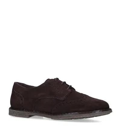 Papouelli Kids' Suede Arthur Brogues In Brown