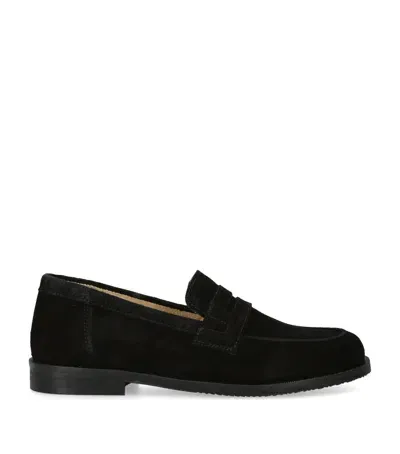 Papouelli Kids' Suede Max Loafers In Black