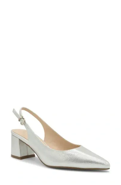 Paradox London Pink Imelda Slingback Pointed Toe Pump In Silver