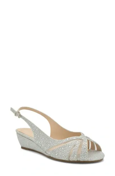 Paradox London Pink Jocelyn Slingback Wedge Sandal In Silver