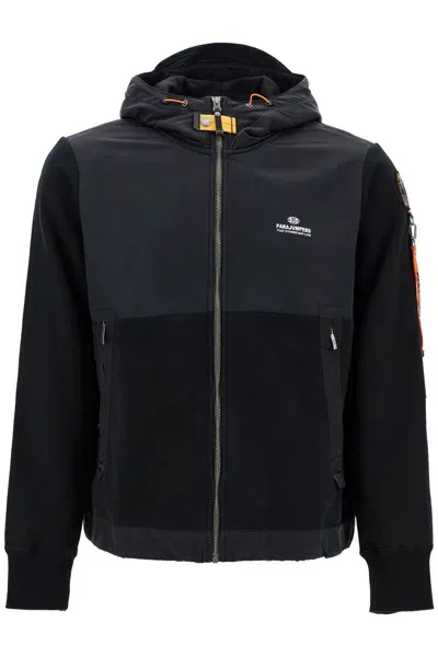 Parajumpers E Trident Hooded Zip-up Sweat In Black