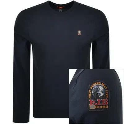 Parajumpers Kip Long Sleeve T Shirt Navy In Black