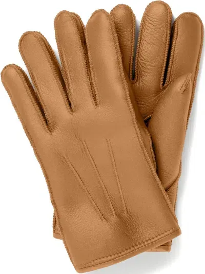 Parajumpers Piped-stitch Leather Gloves In Brown