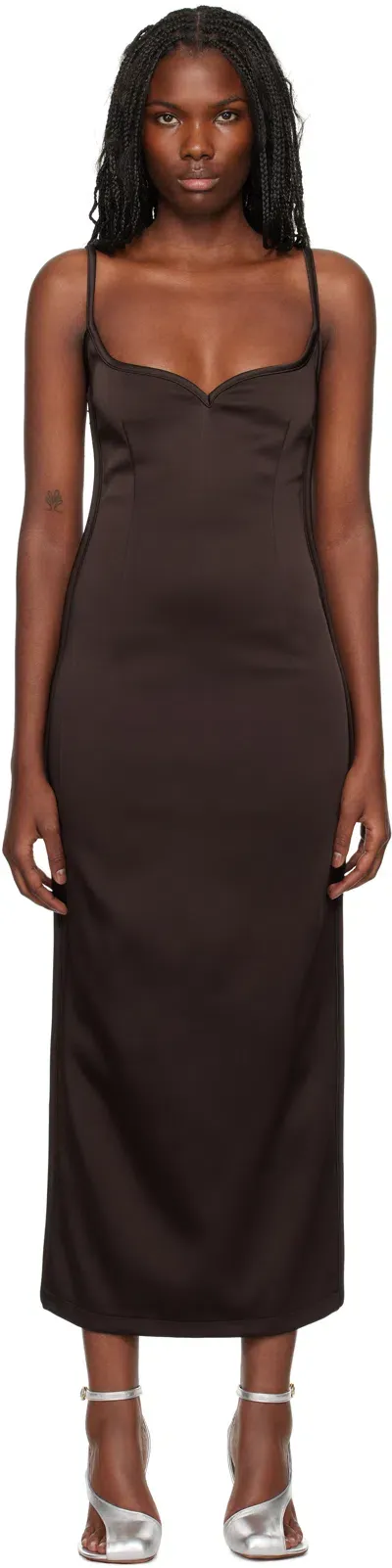 Paris Georgia Brown 09 Heart Midi Dress In Chocolate