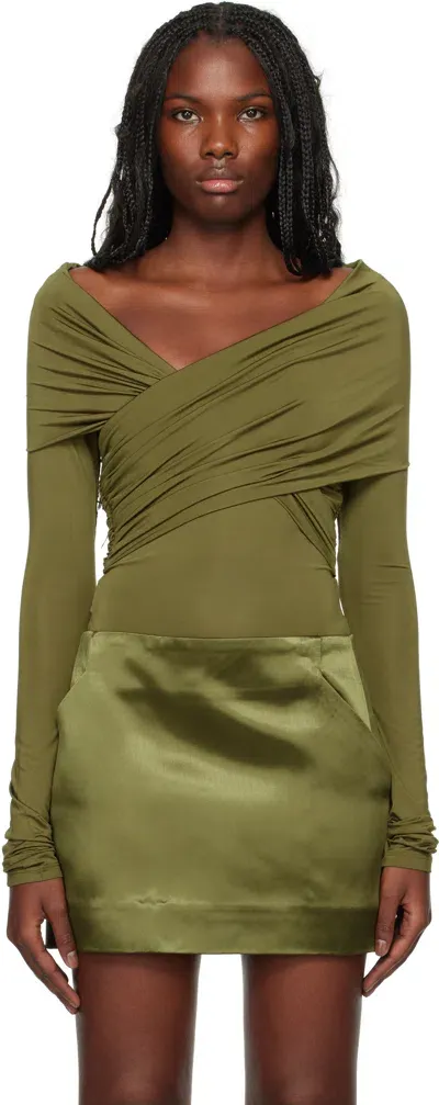 Paris Georgia Green 09 Otto Bodysuit In Olive