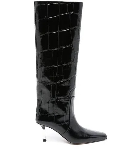 Paris Texas 80mm Leather Boots In Black