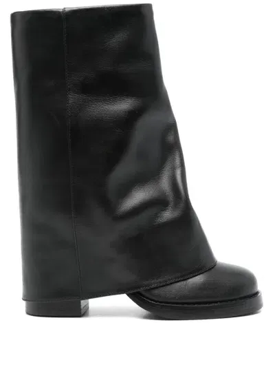 Paris Texas 85mm Foldover Boots In Black