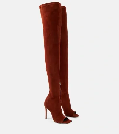 Paris Texas Amanda 105 Suede Over-the-knee Boots In Rust