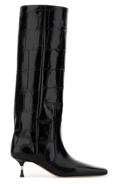 Paris Texas Bettina Embossed Boots In Black