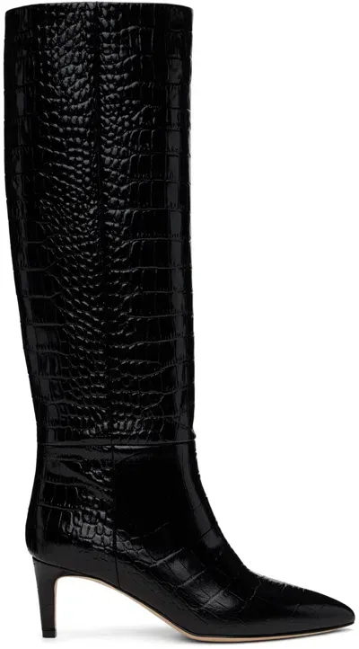 Paris Texas Black Stiletto 60 Tall Boots In Carbone