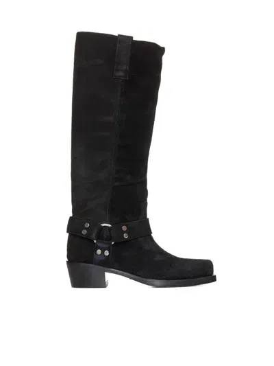 Paris Texas Block Heel Boots In Black