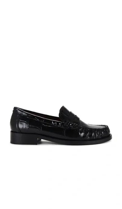 Paris Texas 20mm Dylan Croc Embossed Leather Loafers In Black