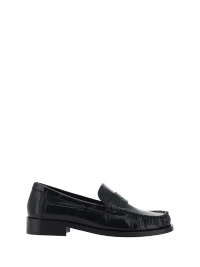 Paris Texas 20mm Dylan Croc Embossed Leather Loafers In Black