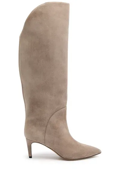 Paris Texas Gaia 60 Suede Knee-high Boots In Taupe