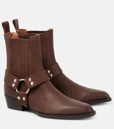 Paris Texas Helena Leather Ankle Boots In Brown