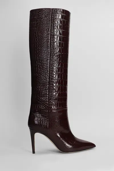 Paris Texas High Heels Boots In Bordeaux Leather