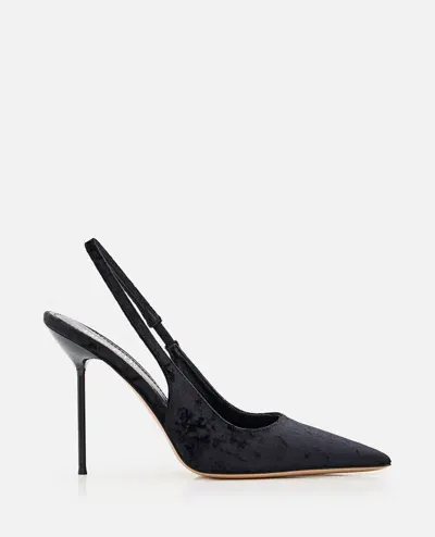 Paris Texas Black Lidia Slingback Heels