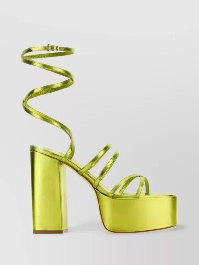 Paris Texas Malena Leather Platform Sandals In Green