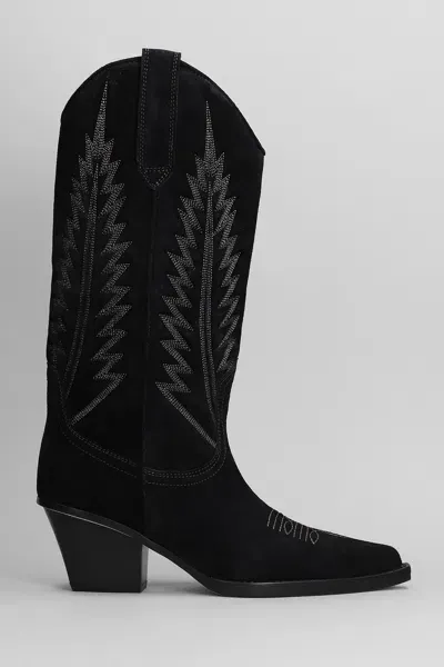 Paris Texas Rosario Texan Boots In Black Suede